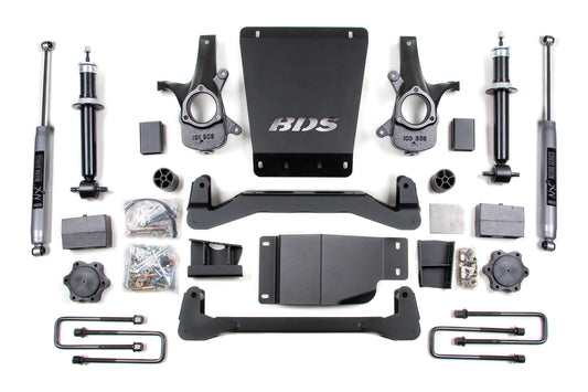 BDS 2007-2013 CHEVY,GMC 1500 4WD 4" LIFT BLOCK KIT WITH NITRO SHOCKS