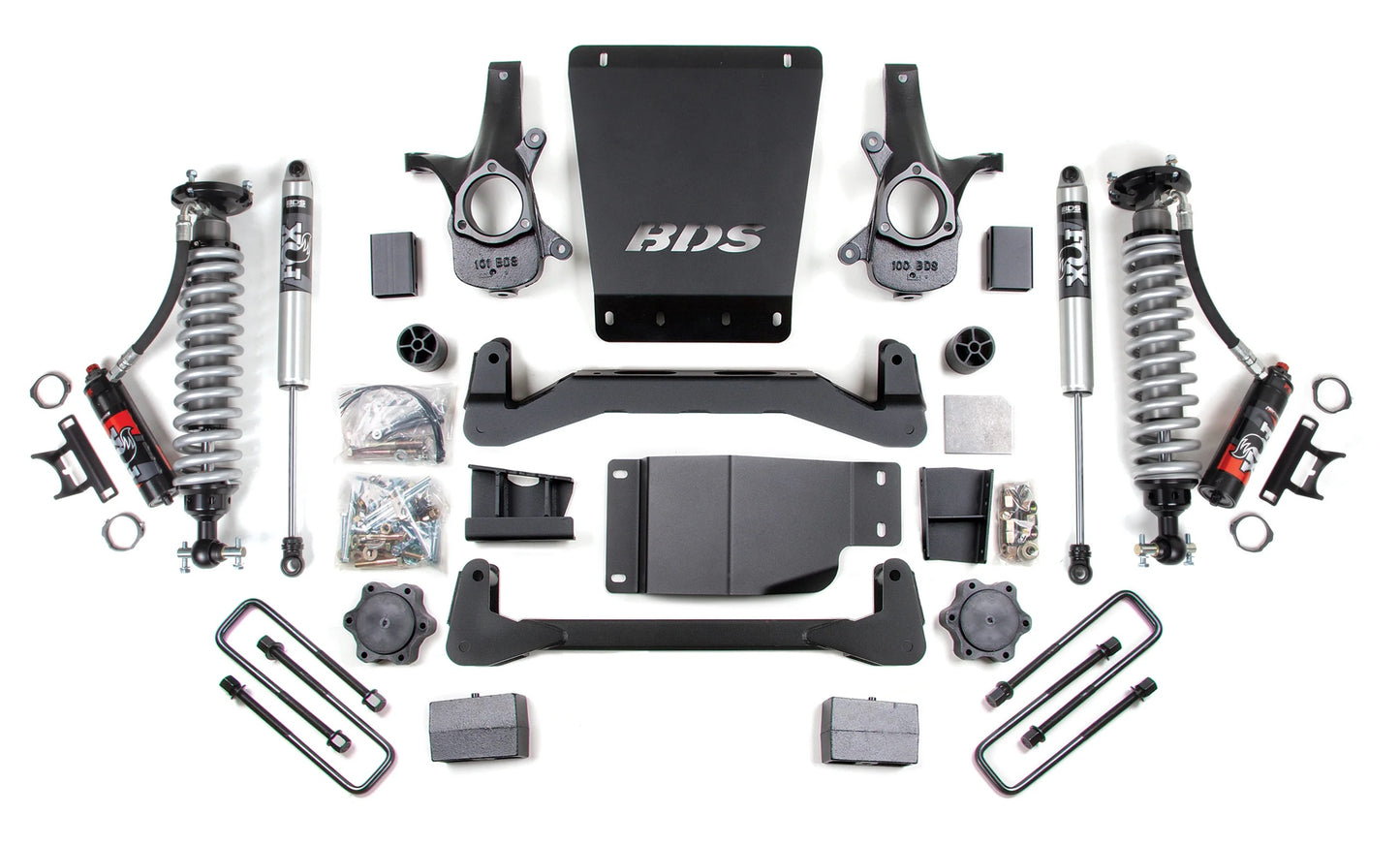 BDS 2007-2013 CHEVY,GMC 1500 4WD 4" LIFT BLOCK KIT WITH FOX 2.0 PERFORMANCE