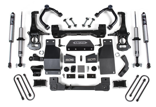 BDS 2025 CHEVY,GMC 1500 4WD DIESEL 4" LIFT KIT WITH FOX FRONT & REAR SHOCKS