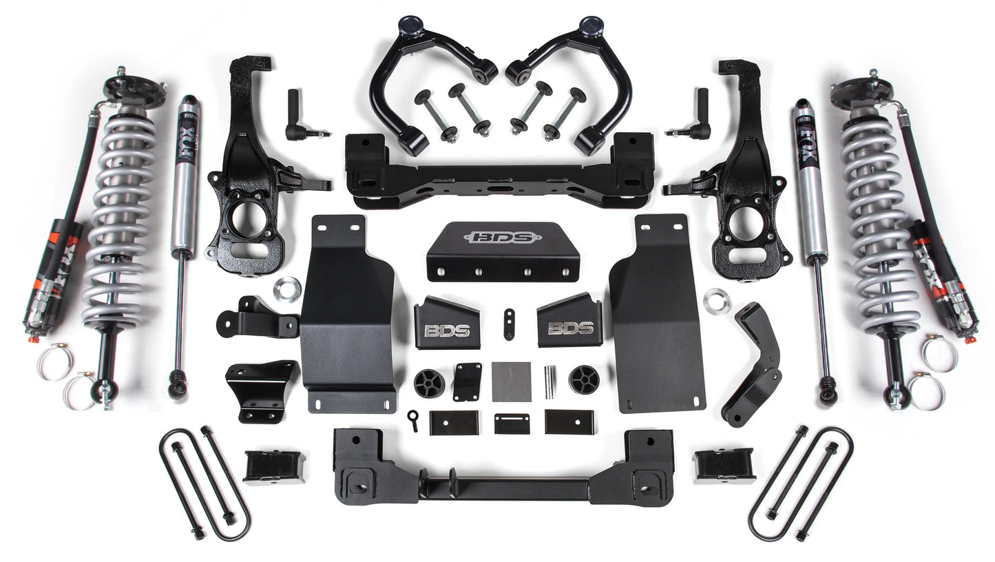 BDS 2025 CHEVY,GMC 1500 4WD DIESEL 4" LIFT KIT WITH FOX 2.0 PERFORMANCE SHOCKS