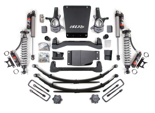 BDS 2007-2013 CHEVY,GMC 1500 4WD 4" LIFT LEAF SPRING KIT W/ FOX 2.5 ELITE SHOCKS