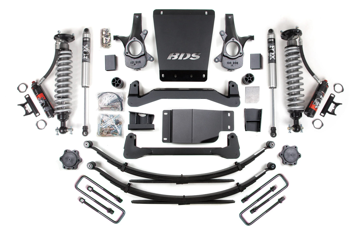 BDS 2007-2013 CHEVY,GMC 1500 4WD 4" LIFT LEAF SPRING KIT W/ FOX 2.0 PERFORMANCE