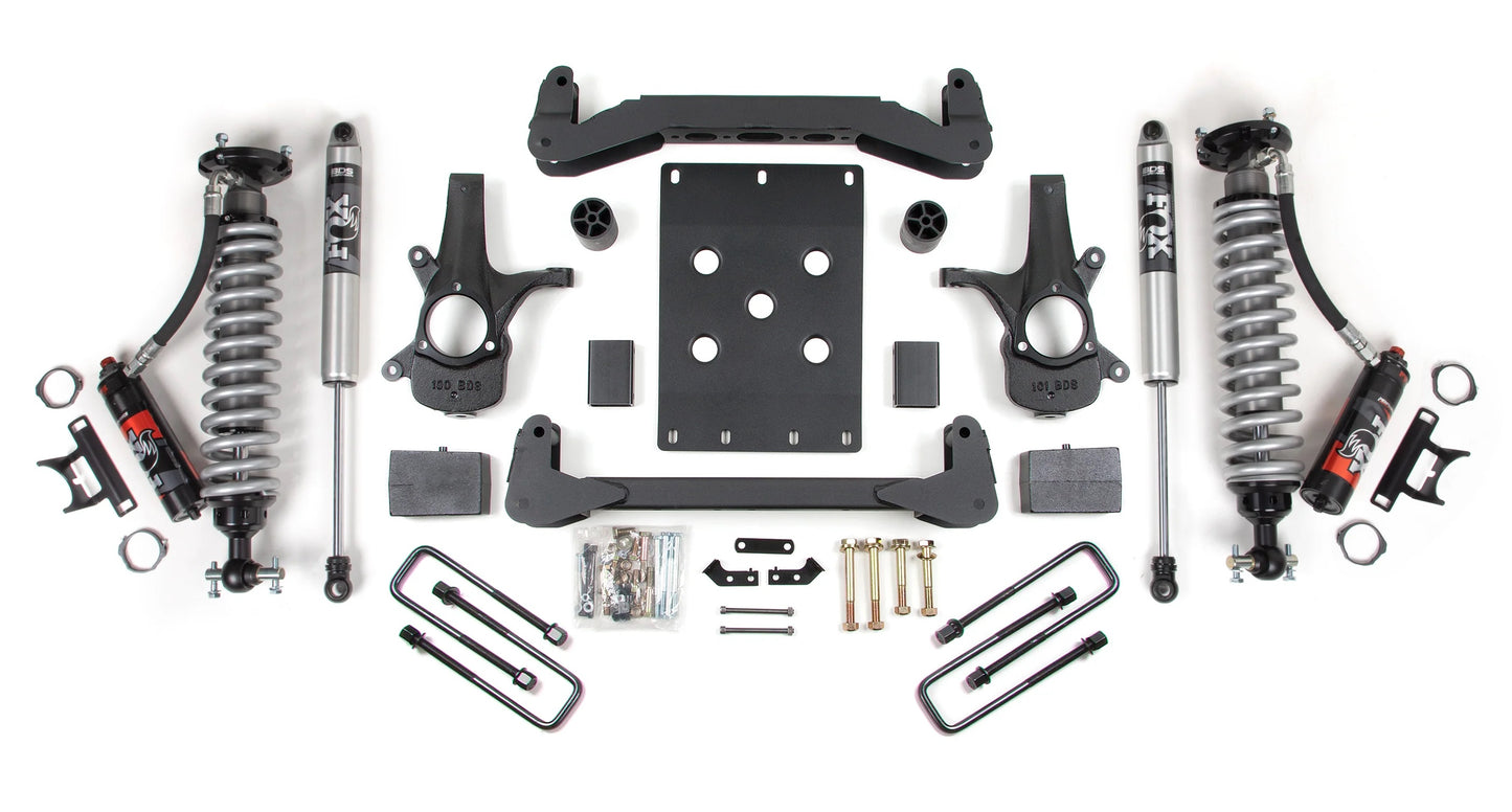 BDS 2007-2013 CHEVY,GMC 1500 2WD 4" LIFT BLOCK KIT WITH FOX 2.0 SHOCKS