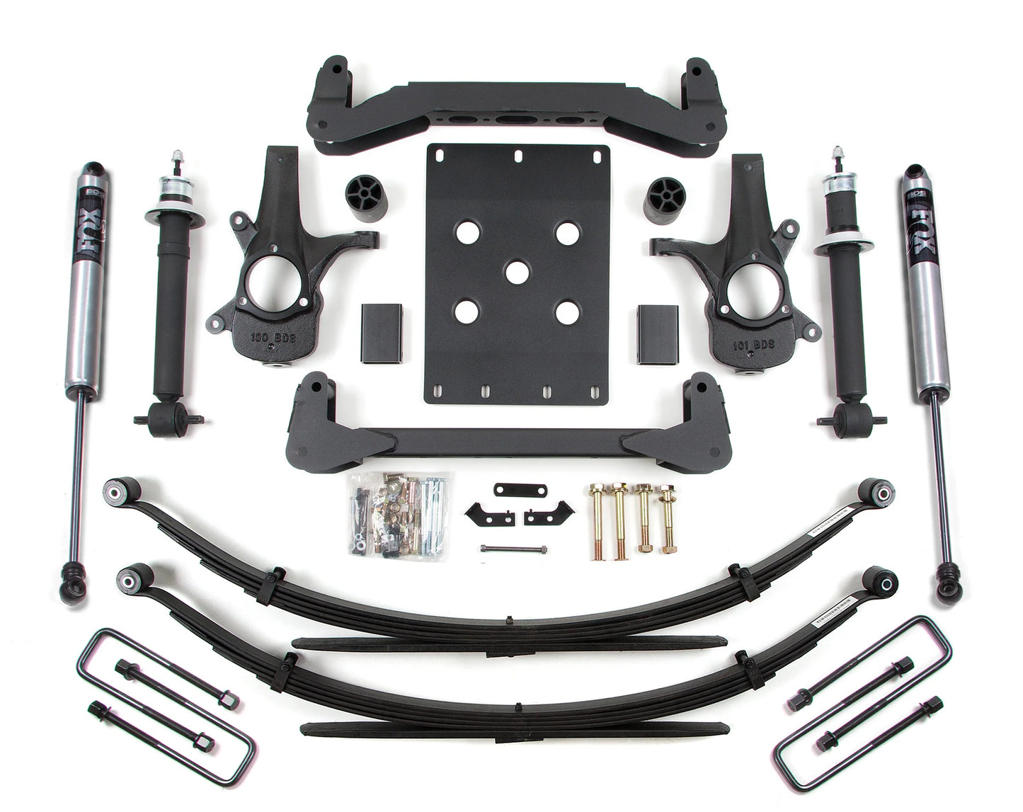 BDS 2007-2013 CHEVY,GMC 1500 2WD 4" LIFT LEAF SPRING KIT WITH FOX SHOCKS