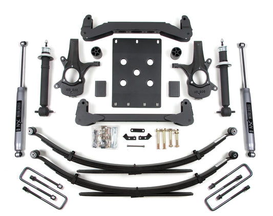 BDS 2007-2013 CHEVY,GMC 1500 2WD 4" LIFT LEAF SPRING KIT WITH NITRO SHOCKS