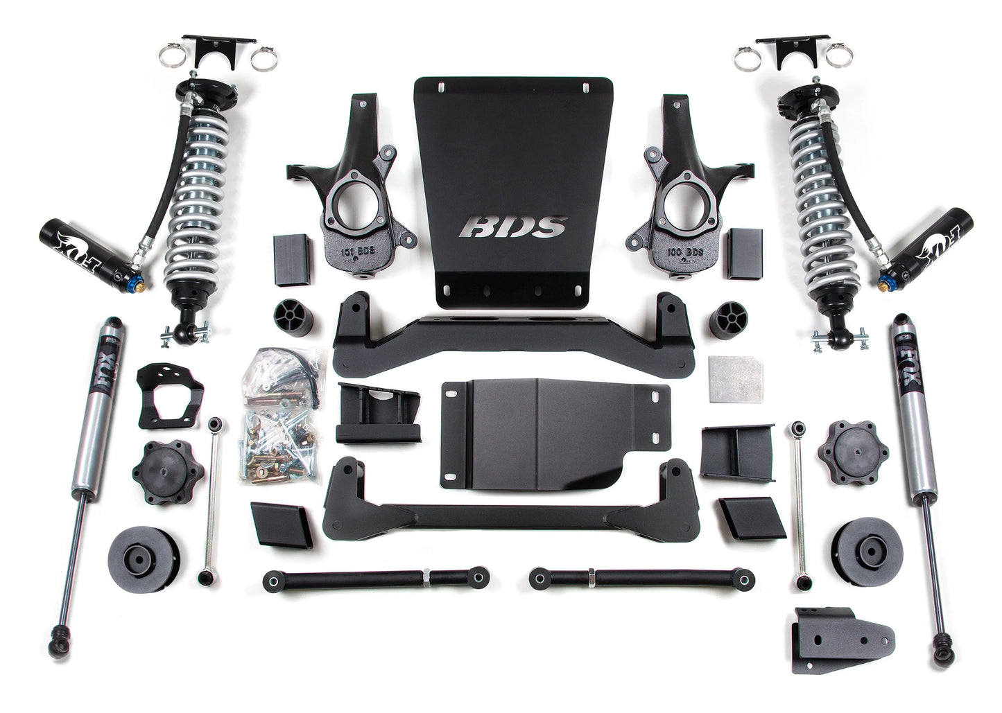 BDS 07-14 TAHOE,YUKON,SUBURBAN 4WD,4" LIFT,2" REAR,WITH FOX 2.5 COILOVERS