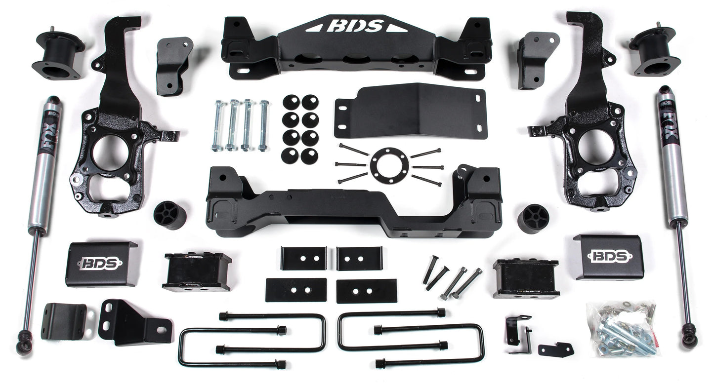 BDS 2021-2026 FORD F150 4WD,6" LIFT KIT,4" BLOCK,CROSSMEMBER,FOX 2.0 SHOCKS