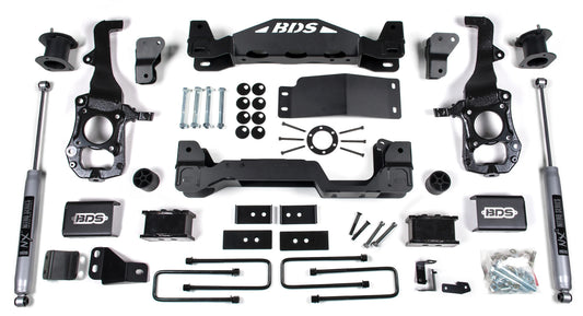 BDS 2021-2026 FORD F150 4WD,6" LIFT KIT,4" BLOCK,CROSSMEMBER,NITRO SHOCKS