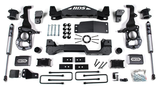 BDS 2021-2026 FORD F150 4WD,4" LIFT KIT,2" BLOCK,CROSSMEMBER,FOX 2.0 SHOCKS