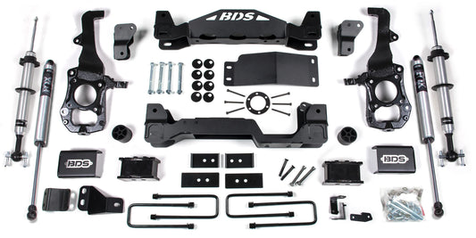 BDS 2021-2026 FORD F150 4WD,4" LIFT KIT,2" BLOCK,FOX 2.0 SNAPRING,FOX 2.0 SHOCKS
