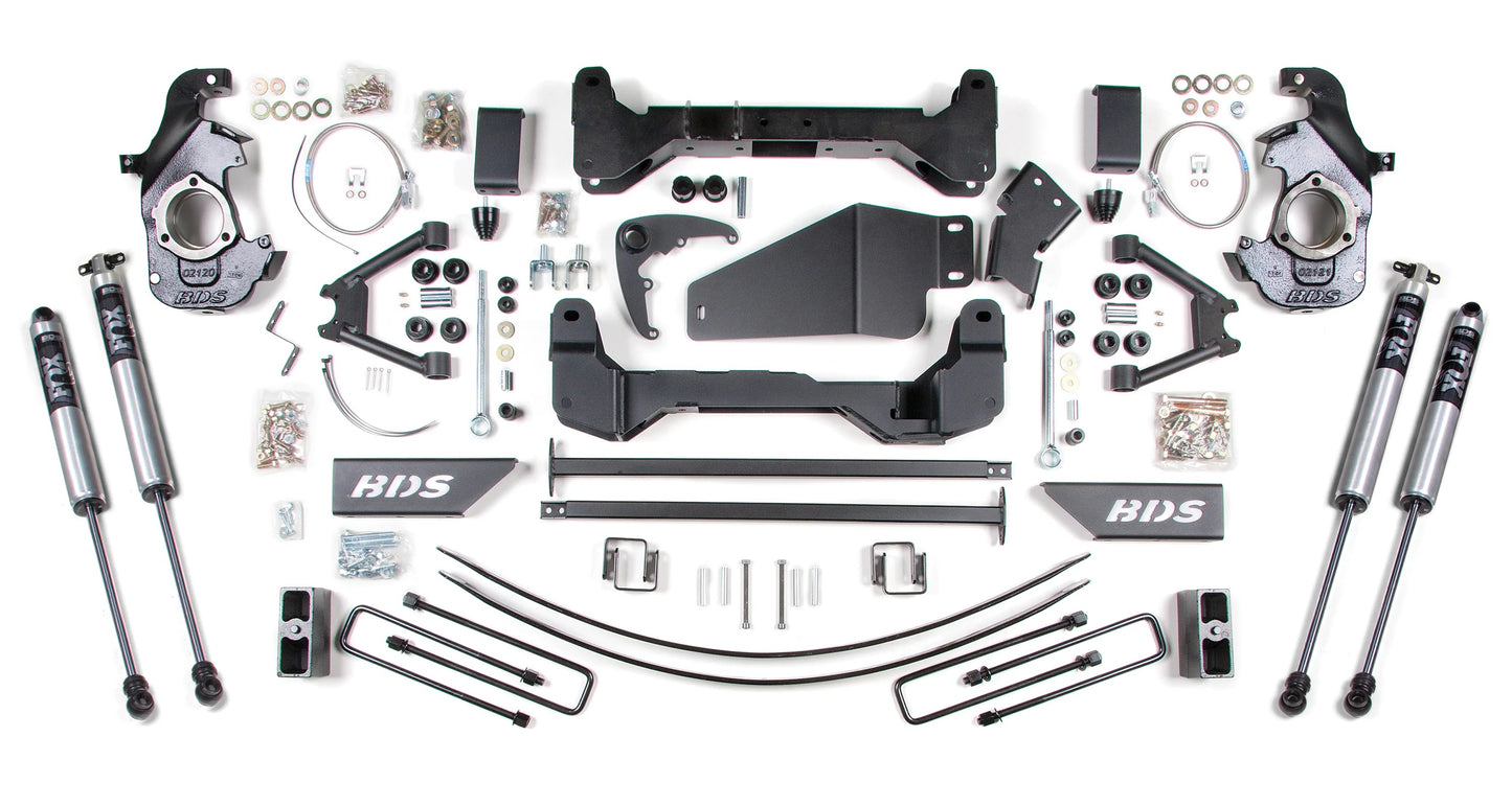 BDS 1988-1998 CHEVY,GMC K1500 4WD 6" LIFT BLOCK KIT WITH FOX 2.0 SHOCKS