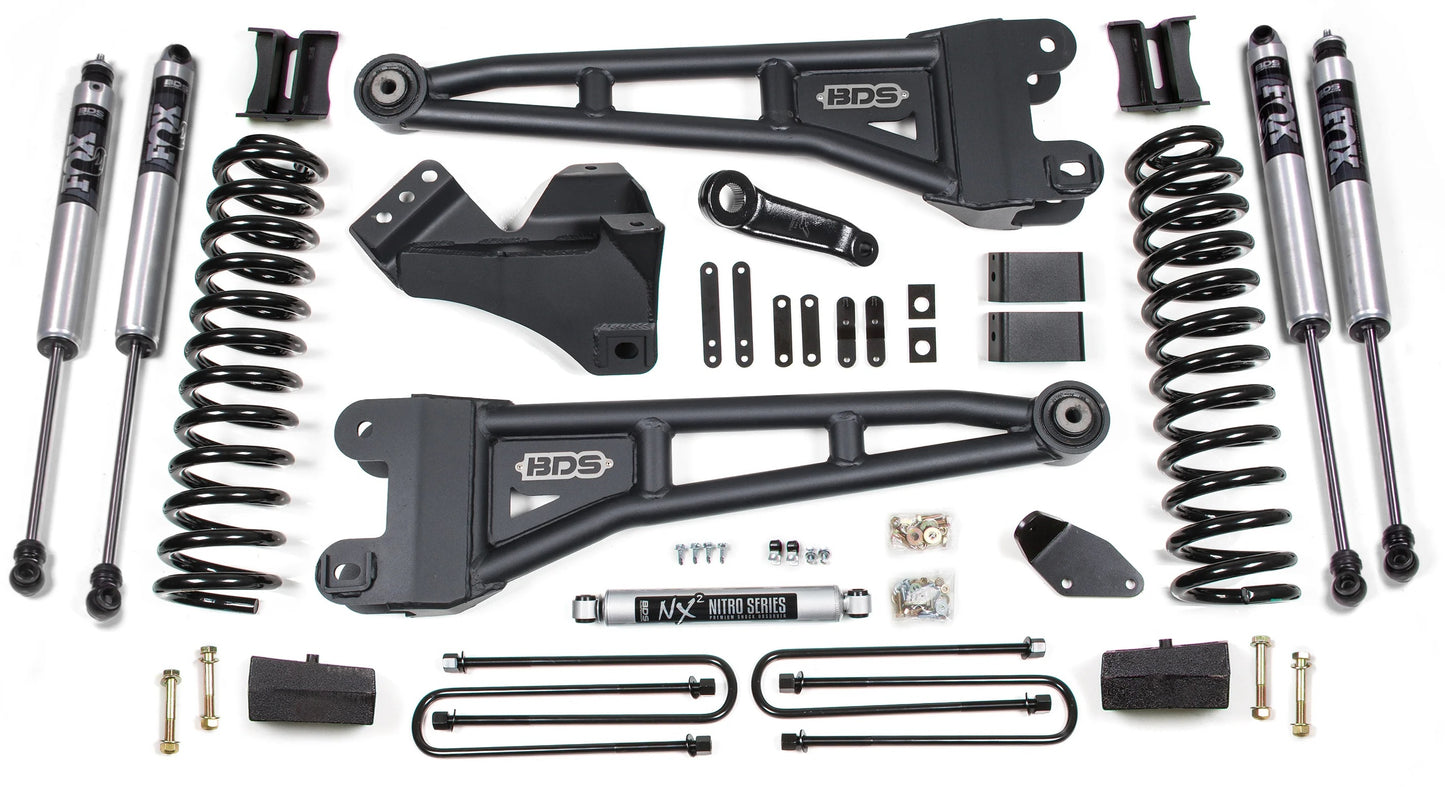 BDS 2008-2010 FORD F250,F350 4WD,GAS,4" RADIUS LIFT,NO OVERLOAD,BLOCK,FOX 2.0