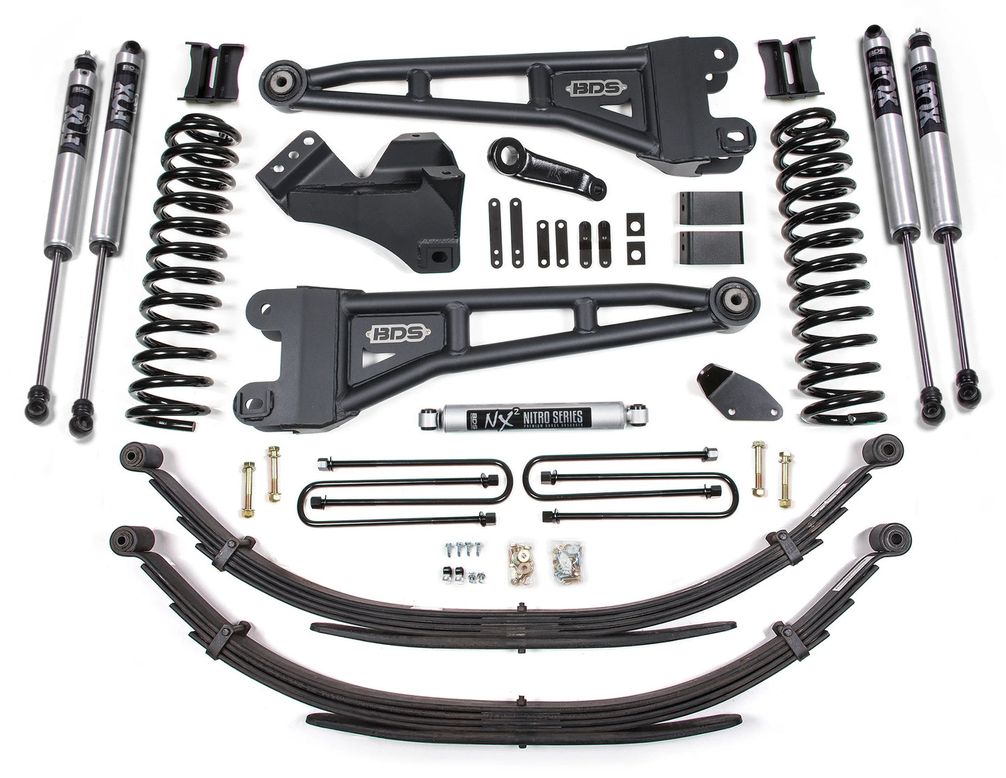 BDS 2008-2010 FORD F250,F350 4WD,GAS,4" RADIUS LIFT,LEAF SPRINGS,FOX 2.0 SHOCKS