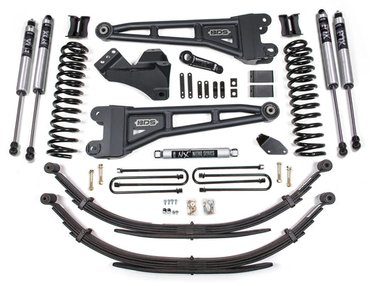 BDS 2008-2010 FORD F250,F350 4WD,GAS,4" RADIUS LIFT,LEAF SPRINGS,FOX 2.0 SHOCKS