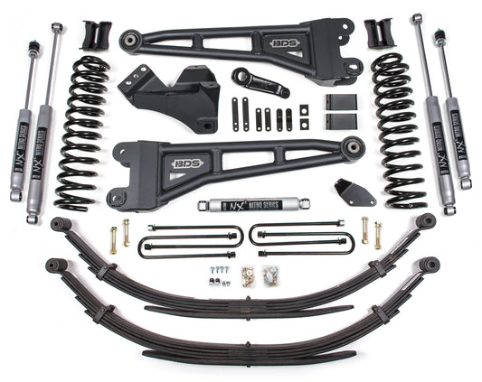 BDS 2008-2010 FORD F250,F350 4WD,GAS,4" RADIUS LIFT,LEAF SPRINGS,NITRO SHOCKS