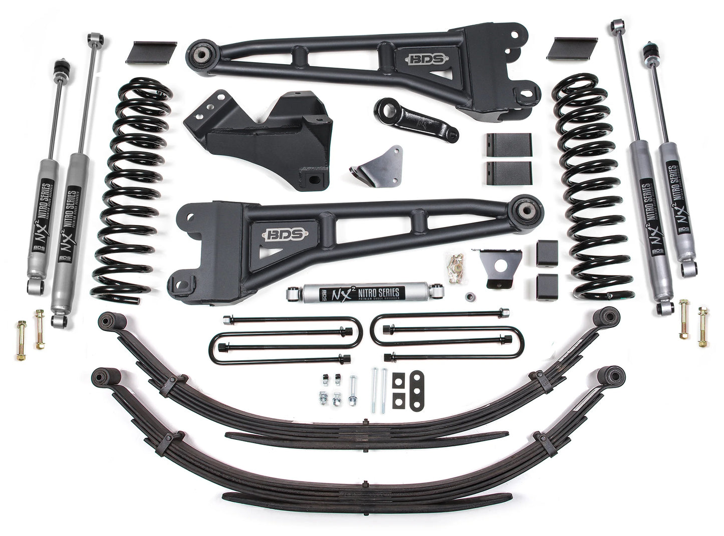 BDS 2005-2007 FORD F250,F350 4WD,DIESEL,6" RADIUS LIFT,LEAF SPRINGS,NITRO