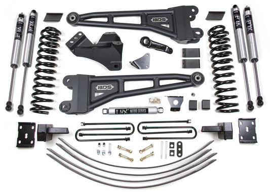 BDS 2005-2007 FORD F250,F350 4WD,GAS,6" RADIUS LIFT,NO OVERLOAD,ADD LEAF,FOX 2.0