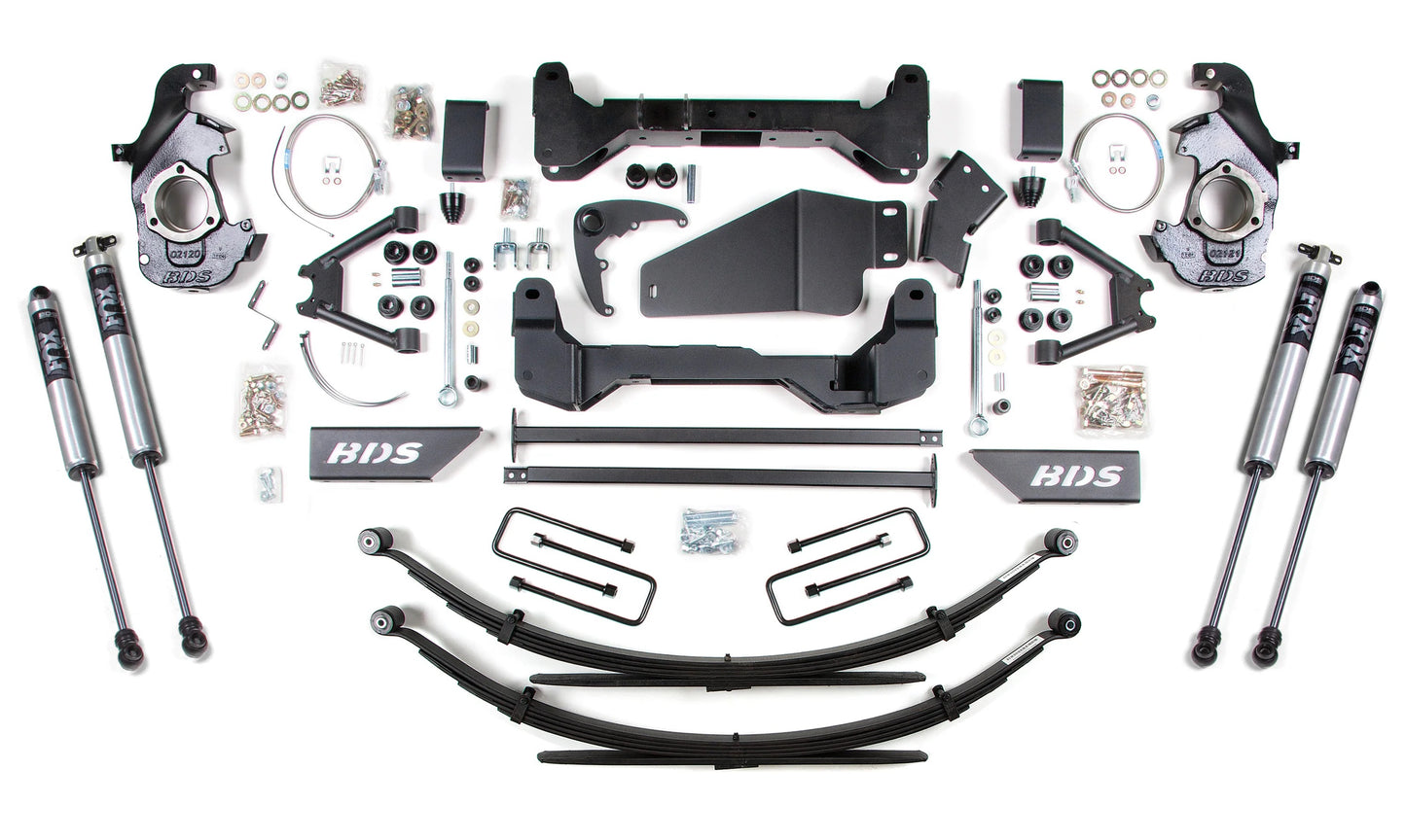 BDS 1988-1998 CHEVY,GMC K1500 4WD 6" LIFT LEAF SPRINGS KIT WITH FOX 2.0 SHOCKS