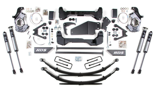 BDS 1988-1998 CHEVY,GMC K1500 4WD 6" LIFT LEAF SPRINGS KIT WITH FOX 2.0 SHOCKS