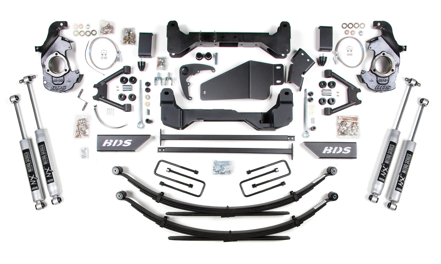 BDS 1988-1998 CHEVY,GMC K1500 4WD 6" LIFT LEAF SPRINGS KIT WITH NITRO SHOCKS