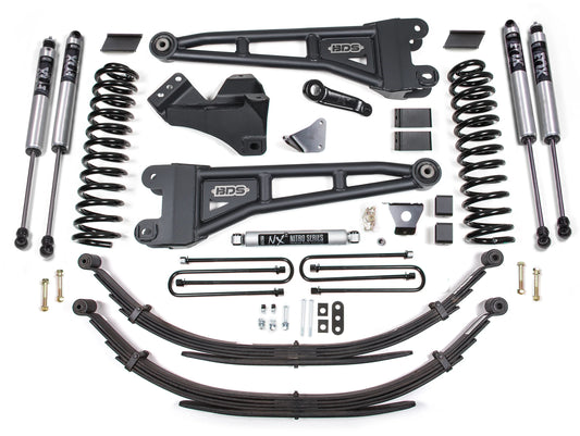 BDS 2005-2007 FORD F250,F350 4WD,GAS,6" RADIUS LIFT,LEAF SPRINGS,FOX 2.0 SHOCKS