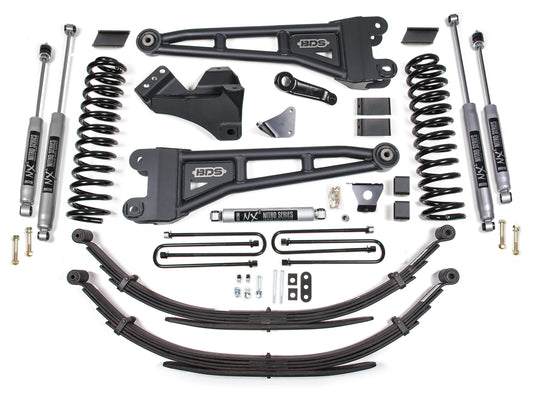 BDS 2005-2007 FORD F250,F350 4WD,GAS,6" RADIUS LIFT,LEAF SPRINGS,NITRO SHOCKS