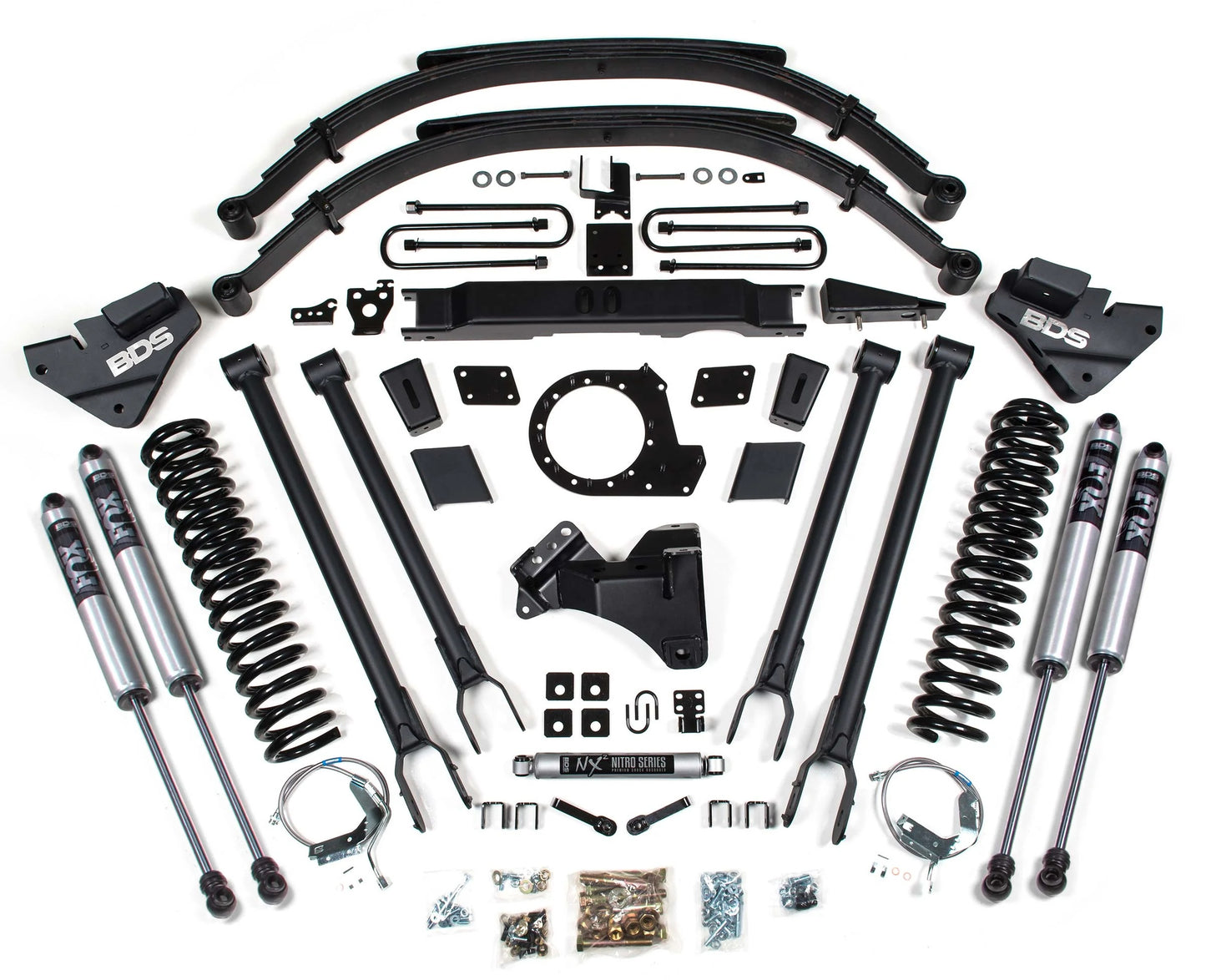 BDS 2020-2022 FORD SUPERDUTY 4WD,DIESEL,9" 4-LINK LIFT KIT,LEAFS,FOX 2.0 SHOCKS