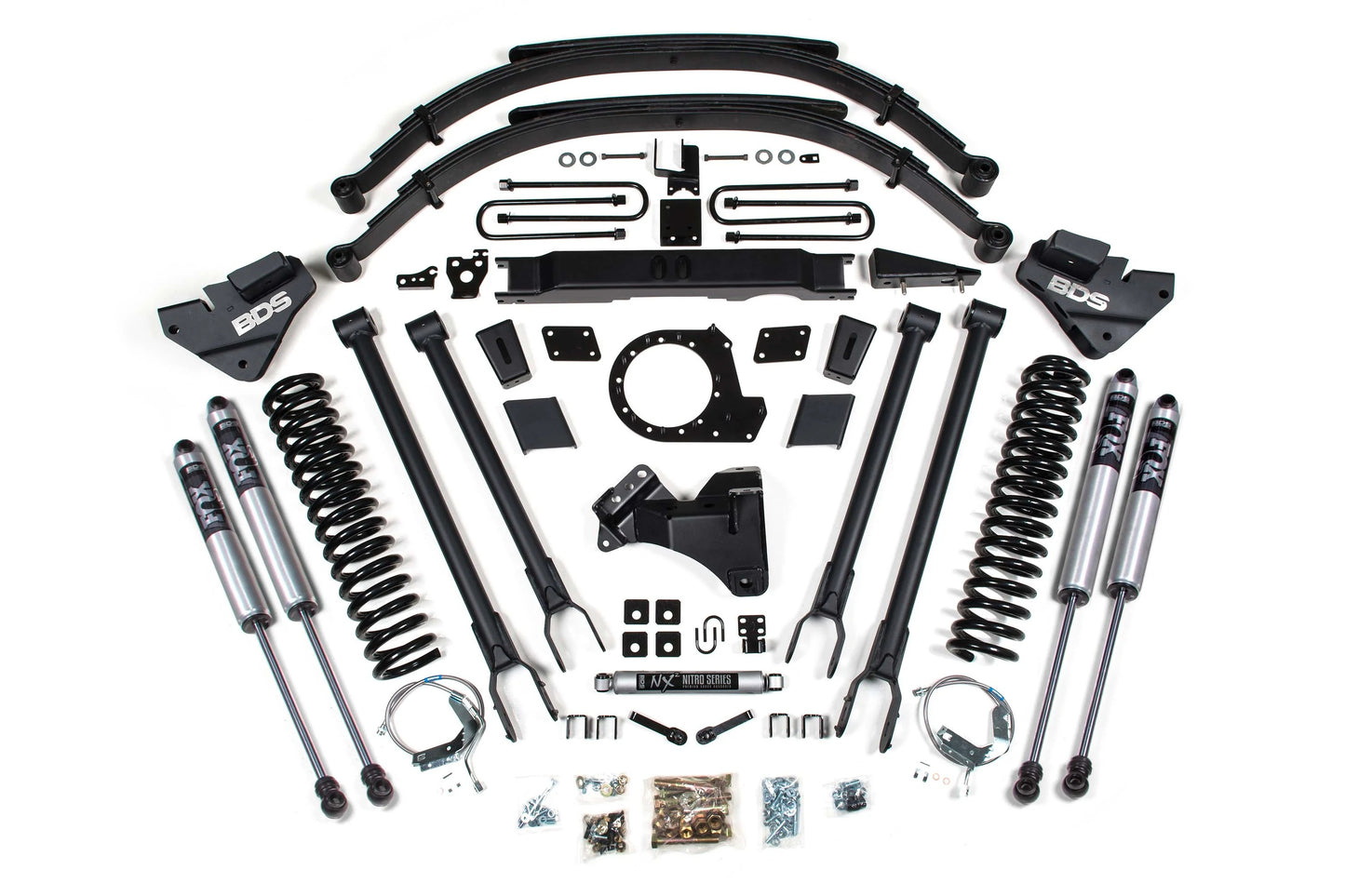 BDS 2020-2022 FORD SUPERDUTY 4WD,GAS,9" 4-LINK LIFT KIT,LEAFS,FOX 2.0 SHOCKS