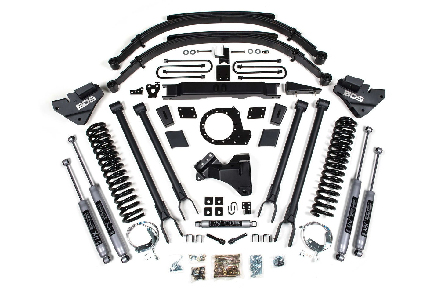 BDS 2020-2022 FORD SUPERDUTY 4WD,GAS,9" 4-LINK LIFT KIT,LEAFS,NITRO SHOCKS