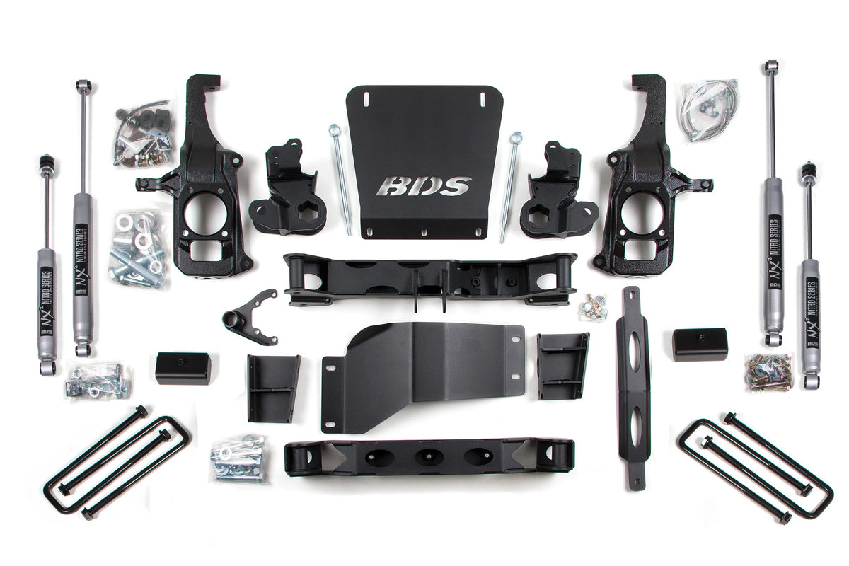 BDS 2011-2019 GM 2500,3500HD 4WD,GAS,6.5" LIFT,5" BLOCK,NO OVERLOAD,FOX 2.0