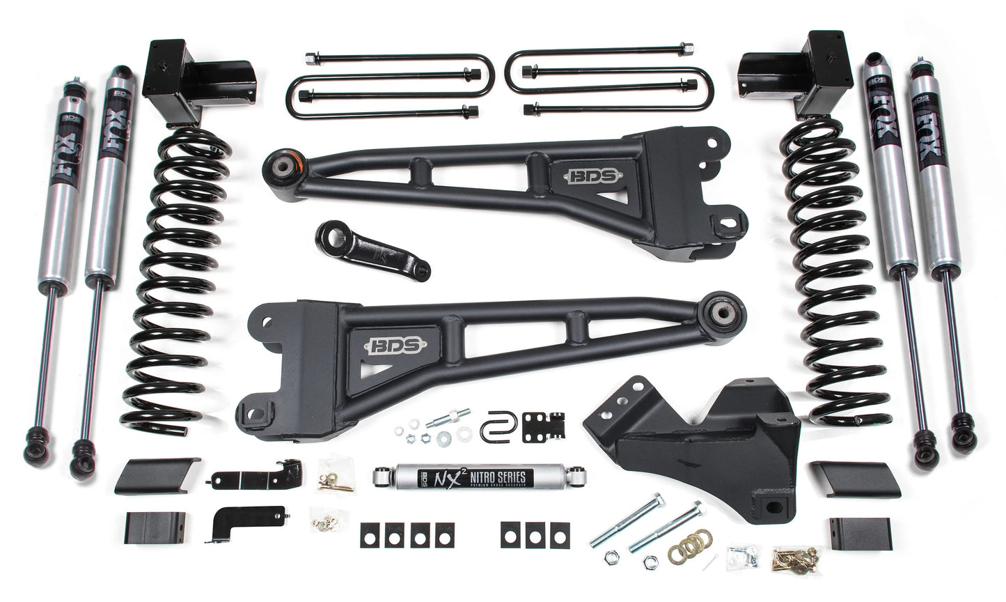 BDS 2023-2025 FORD F-250,F-350 4WD DIESEL 5" RADIUS ARM LIFT,BLOCK W/OVLD,FOX2.5