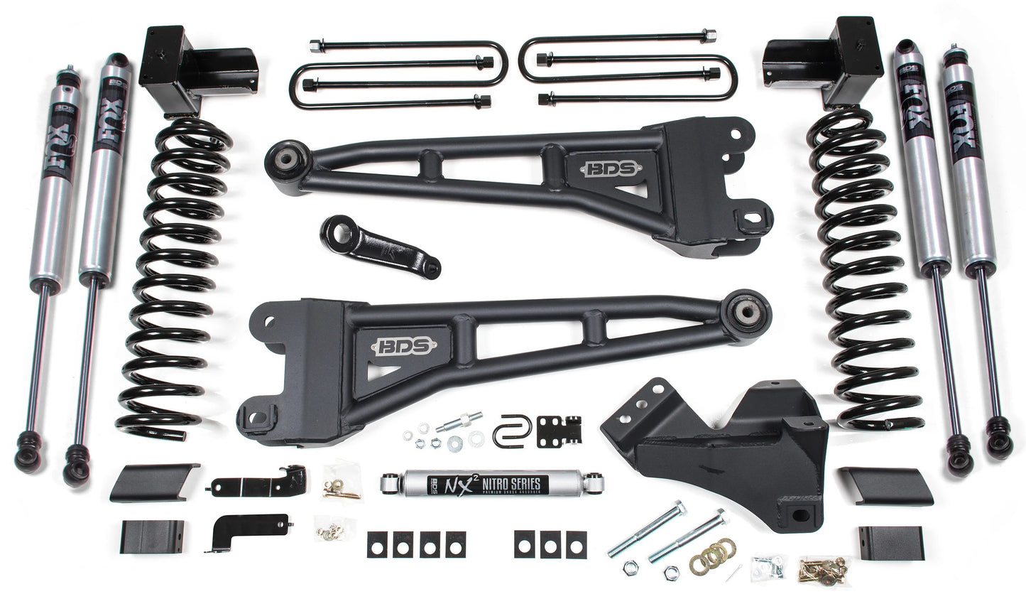 BDS 23-26 FORD F-250,F-350 4WD,GAS,RADIUS 6" LIFT,5" BLOCK,NO OVERLOAD,FOX 2.0