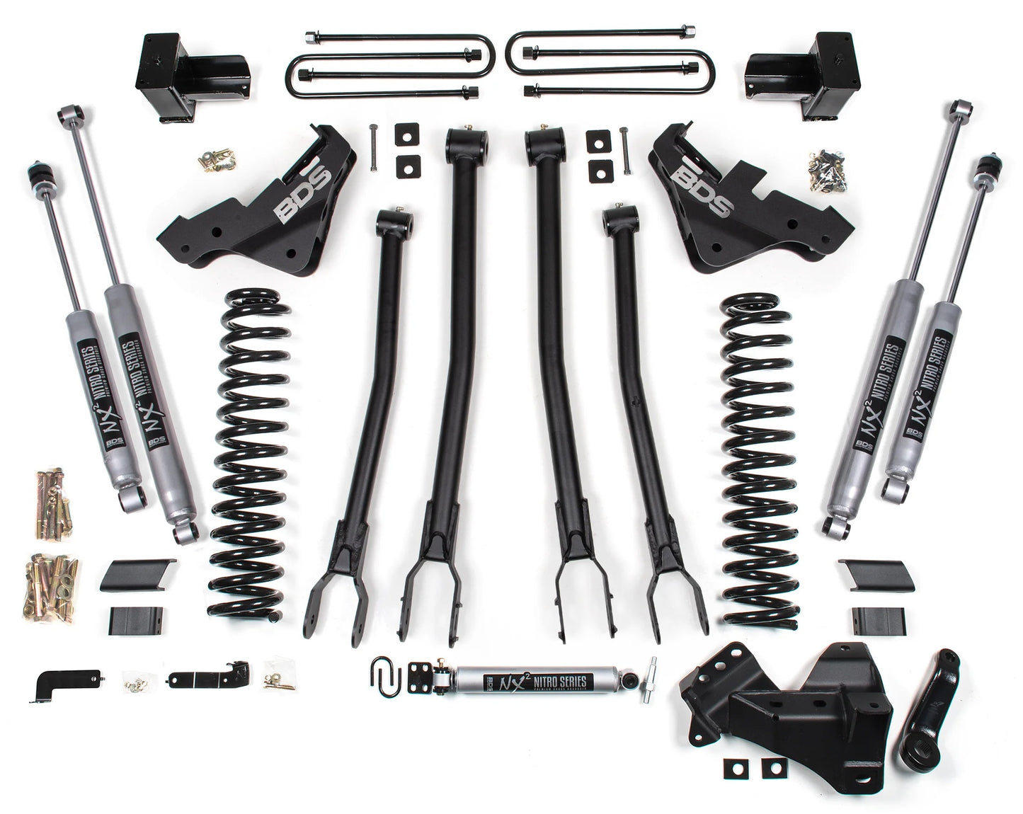BDS 2023-2025 FORD F-250,F-350 4WD DIESEL 5" LIFT KIT,4-LINK,BLOCK,NITRO SHOCKS