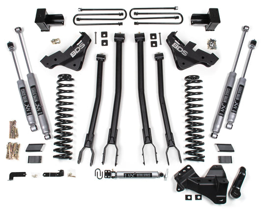 BDS 2023-2025 FORD F-250,F-350 4WD DIESEL 5" LIFT KIT,4-LINK,BLOCK,NITRO SHOCKS