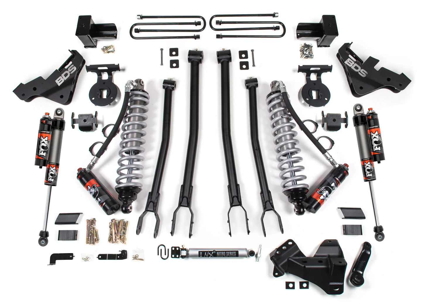 BDS 2023-2025 FORD F-250,F-350 4WD DIESEL 5" LIFT KIT,4-LINK,BLOCK,2.5 COILOVERS