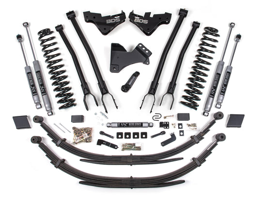 BDS 2023-2025 FORD F-250,F-350 4WD DIESEL 5" LIFT KIT,4-LINK,LEAF SPRINGS,NITRO