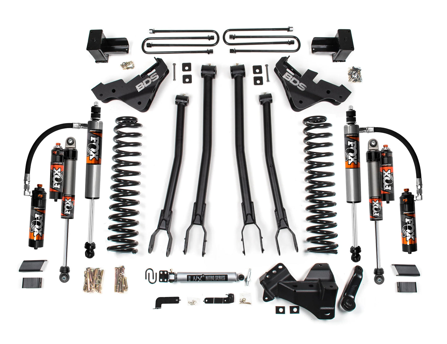 BDS 2023-2025 FORD F-250,F-350 4WD DIESEL DRW 5" LIFT KIT,4-LINK,FOX 2.5 ELITE
