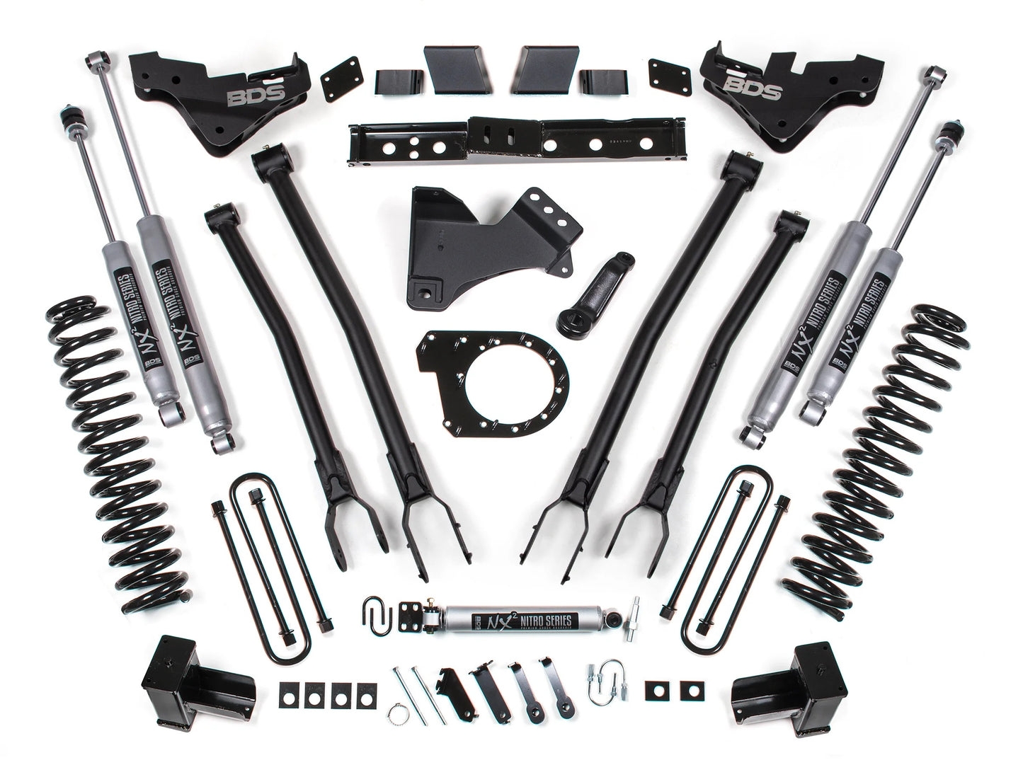 BDS 2023-2025 FORD F-250,F-350 4WD DIESEL 7" LIFT KIT,4-LINK,BLOCK,NITRO SHOCKS
