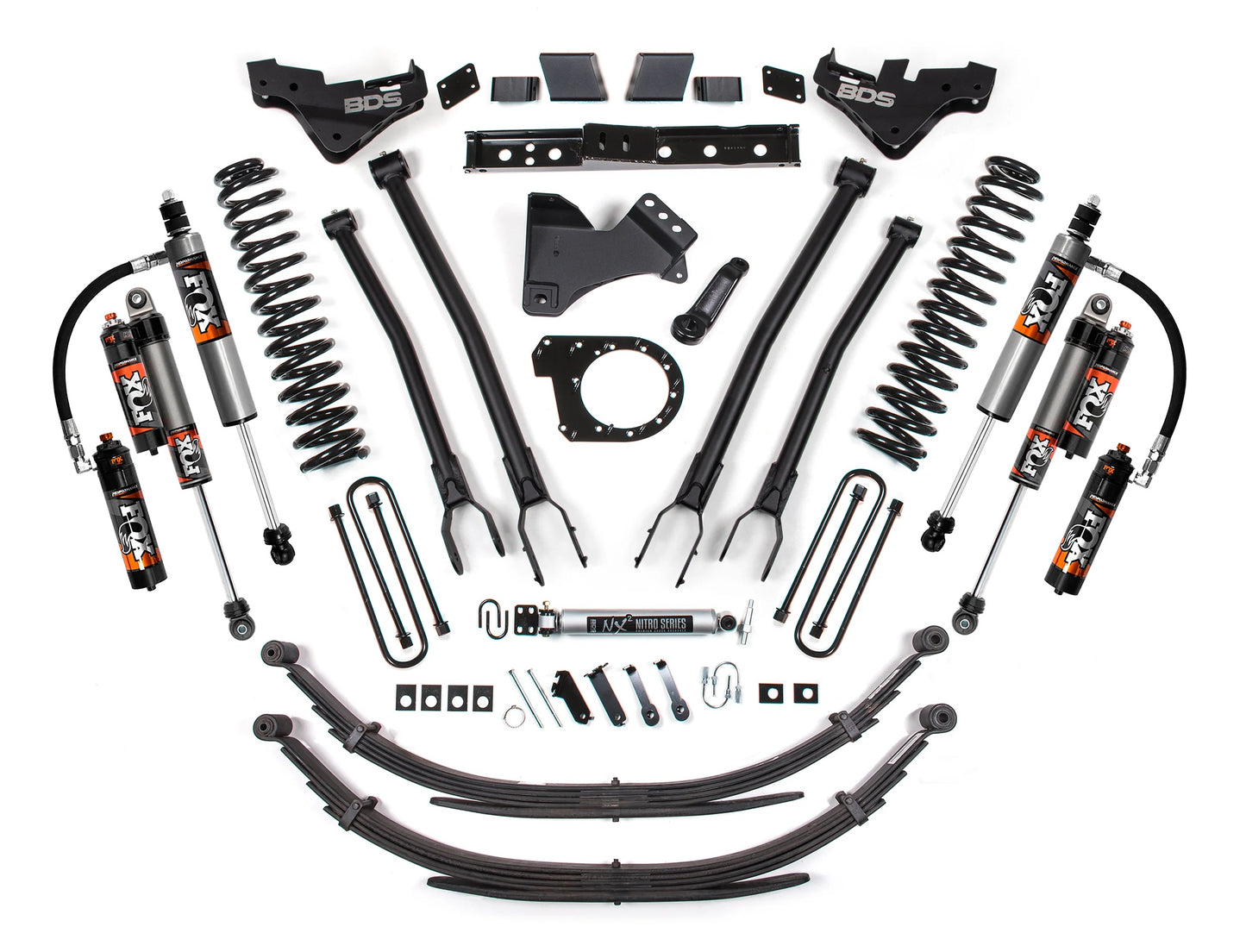 BDS 2023-2025 FORD F-250,F-350 4WD DIESEL 7" LIFT KIT,4-LINK,SPRINGS,FOX 2.5 ELI
