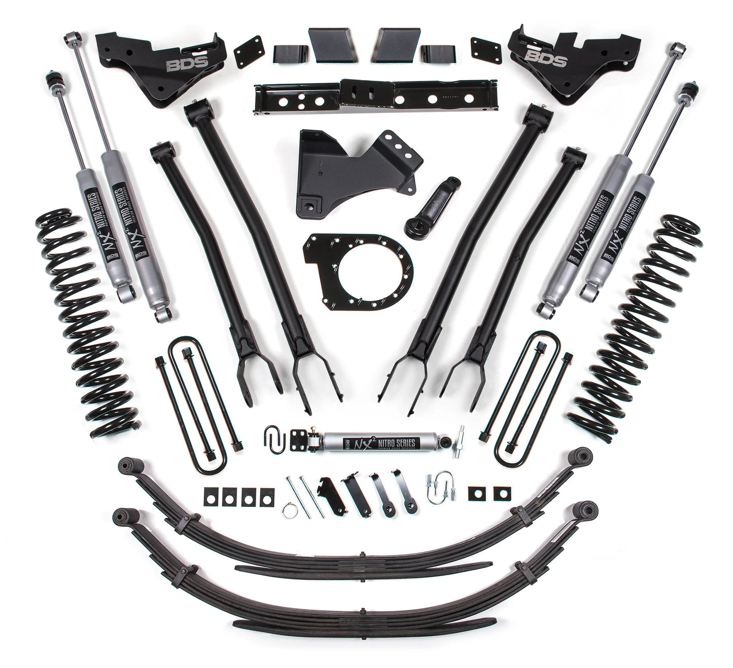BDS 2023-2025 FORD F-250,F-350 4WD DIESEL 7" LIFT KIT,4-LINK,SPRINGS,NITRO SHOCK
