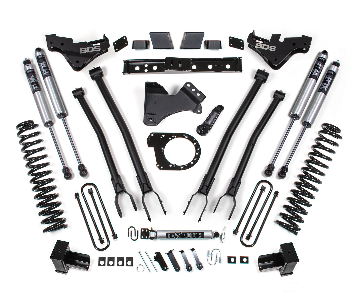 BDS 2023-2025 FORD F-250,F-350 4WD DIESEL DRW 7" LIFT KIT,4-LINK,FOX 2.0 SHOCKS
