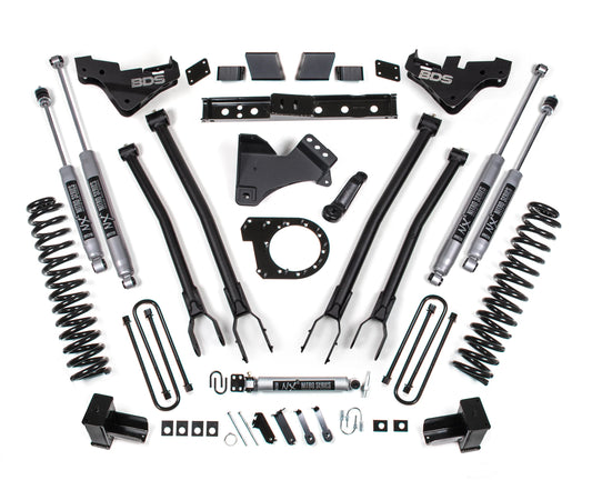 BDS 2023-2025 FORD F-250,F-350 4WD DIESEL DRW 7" LIFT KIT,4-LINK,NITRO SHOCKS