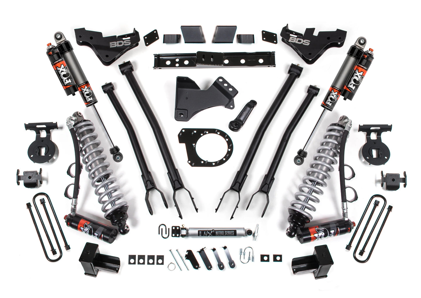 BDS 2023-2025 FORD F-250,F-350 4WD DIESEL DRW 7" LIFT KIT,4-LINK,FOX COILOVERS