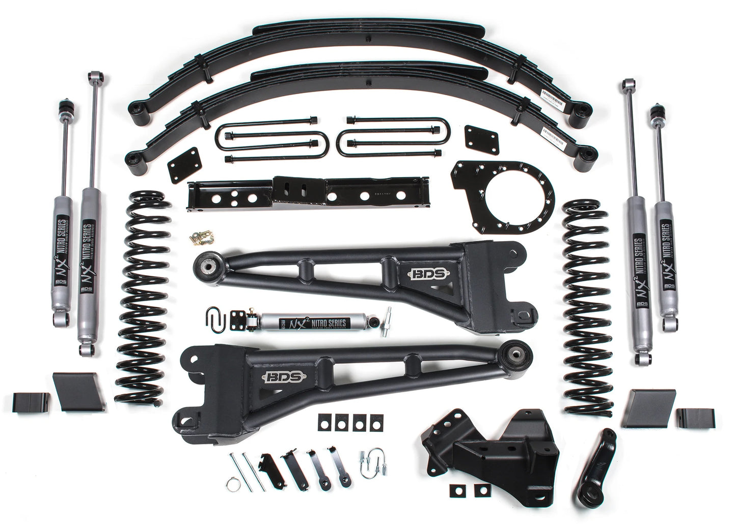 BDS 2023-2026 FORD F-250,F-350 4WD DIESEL 7" RADIUS ARM LIFT,LEAFS,NITRO SHOCKS