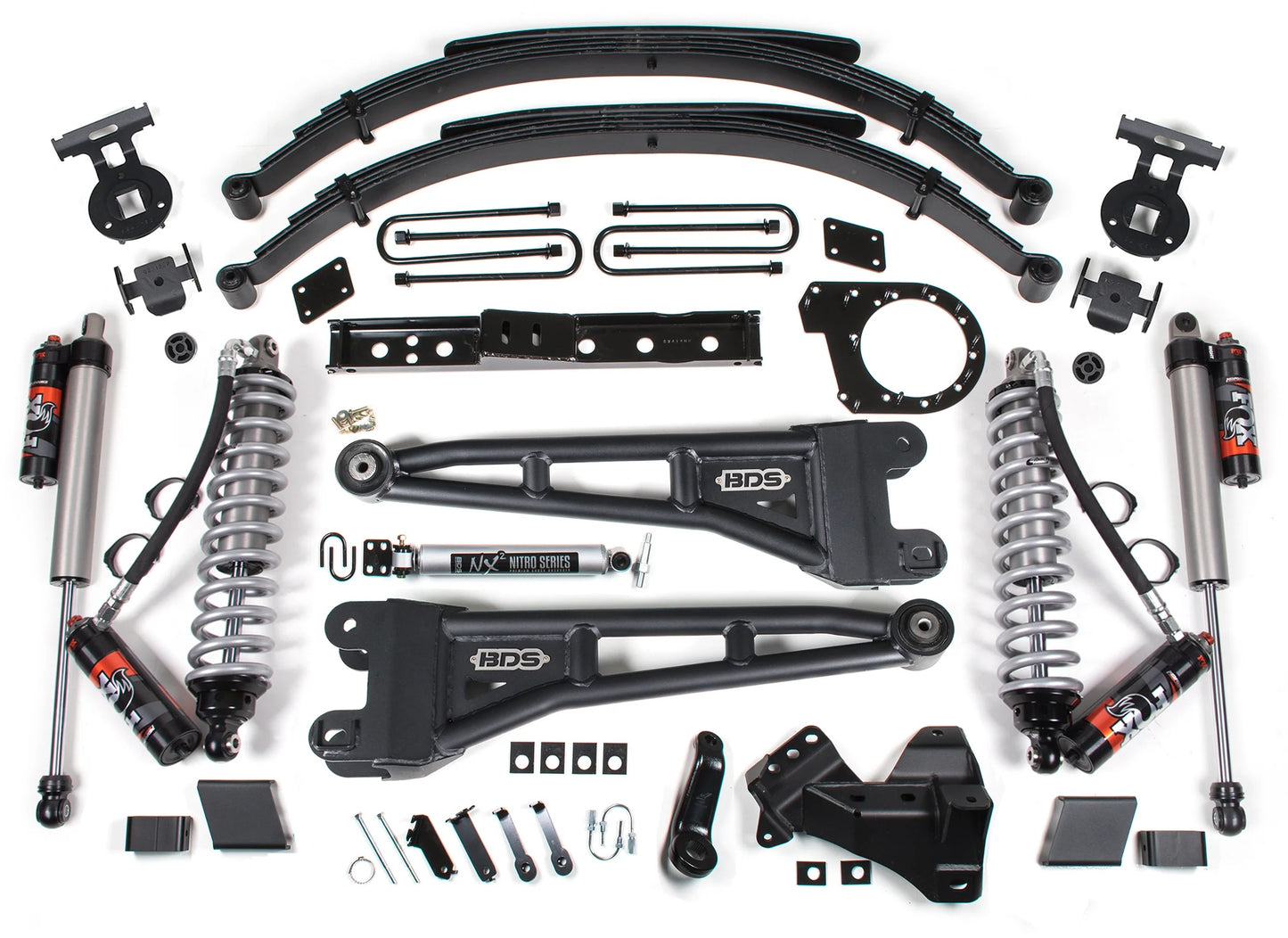 BDS 2023-2026 FORD F-250,F-350 4WD DIESEL 7" RADIUS LIFT,LEAFS,FOX 2.5 COILOVERS