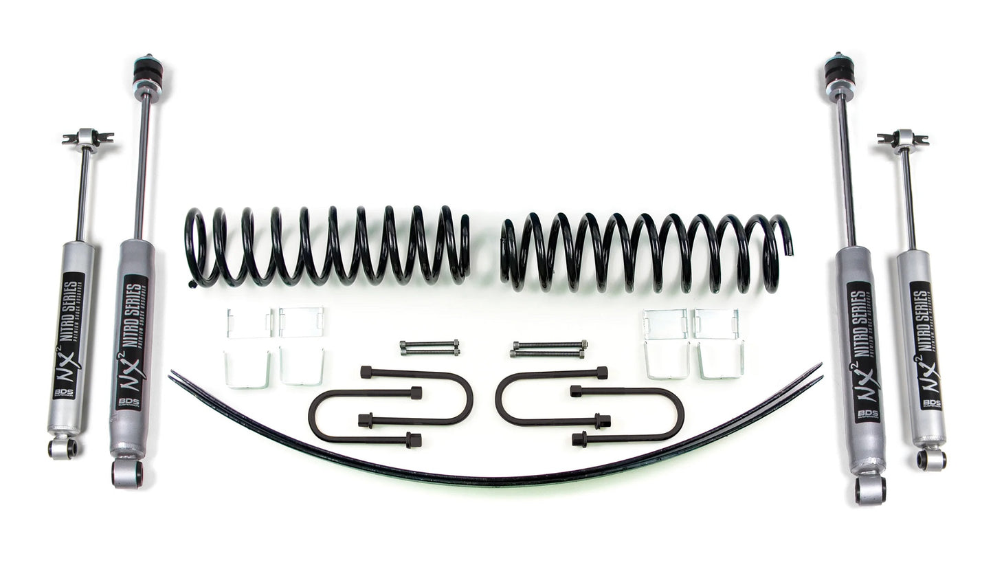 BDS 1984-2001 JEEP CHEROKEE XJ 2" LIFT KIT,NITRO SHOCKS