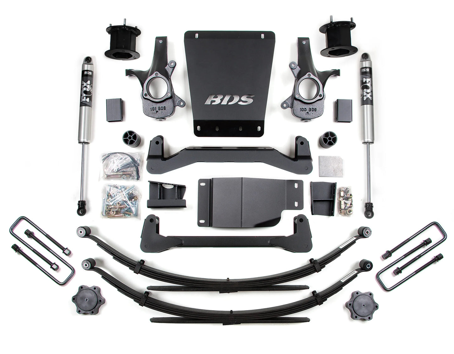 BDS 2007-2013 CHEVY,GMC 1500 4WD 4.5" LIFT LEAF SPRING KIT WITH FOX 2.0 SHOCKS