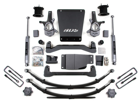 BDS 2007-2013 CHEVY,GMC 1500 4WD 4.5" LIFT LEAF SPRING KIT WITH NITRO SHOCKS