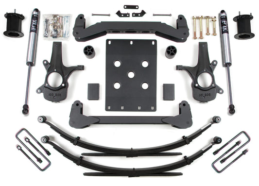 BDS 2007-2013 CHEVY,GMC 1500 2WD 4" LIFT LEAF SPRING KIT WITH FOX SHOCKS