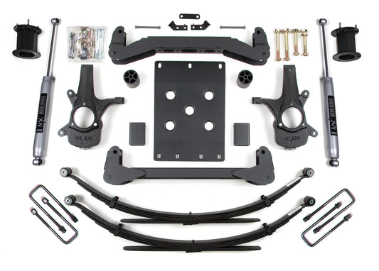 BDS 2007-2013 CHEVY,GMC 1500 2WD 4" LIFT LEAF SPRING KIT WITH NITRO SHOCKS